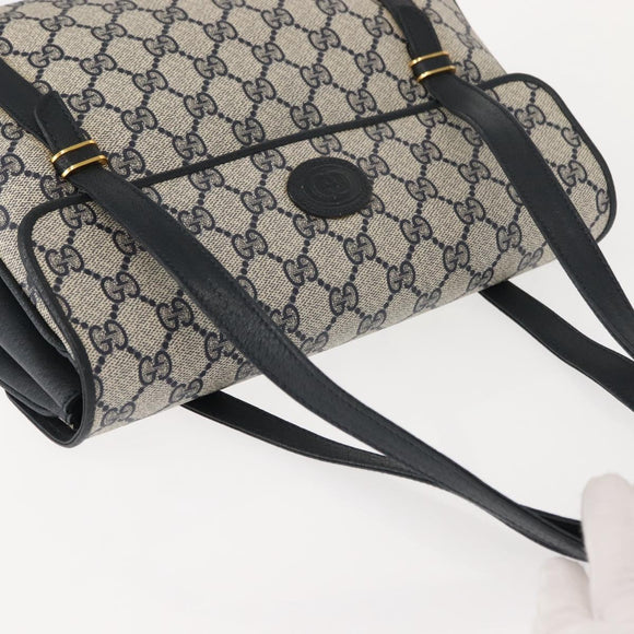 GUCCI GG Supreme Shoulder Bag PVC Navy Gold 000 46 4857 Auth 150729