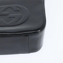 GUCCI Soho Hand Bag Enamel Black Silver Auth 150731-14