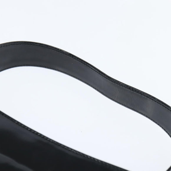 GUCCI Soho Hand Bag Enamel Black Silver Auth 150731