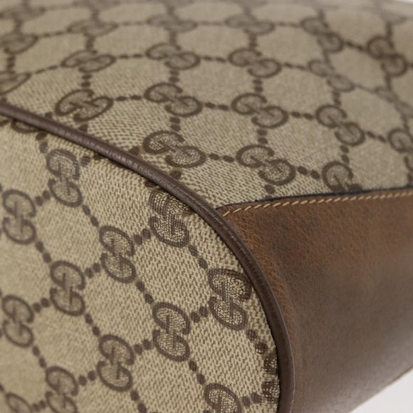 GUCCI GG Supreme Web Sherry Line Shoulder Bag PVC Beige 41 02 034 Auth 150733