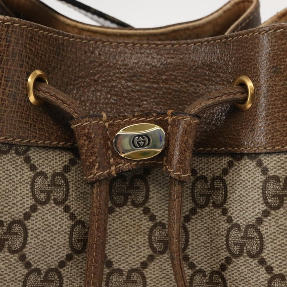 GUCCI GG Supreme Web Sherry Line Shoulder Bag PVC Beige 41 02 034 Auth 150733