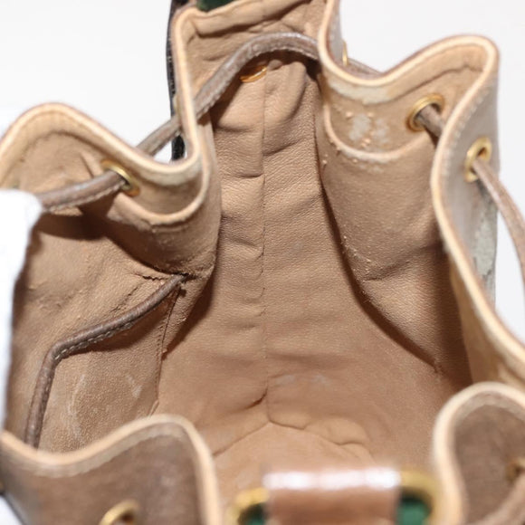 GUCCI GG Supreme Web Sherry Line Shoulder Bag PVC Beige 41 02 034 Auth 150733