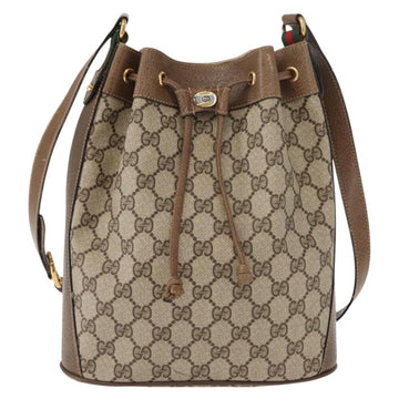 GUCCI GG Supreme Web Sherry Line Shoulder Bag PVC Beige 41 02 034 Auth 150733 - 0