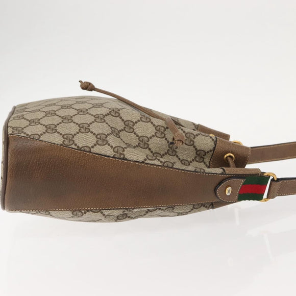 GUCCI GG Supreme Web Sherry Line Shoulder Bag PVC Beige 41 02 034 Auth 150733