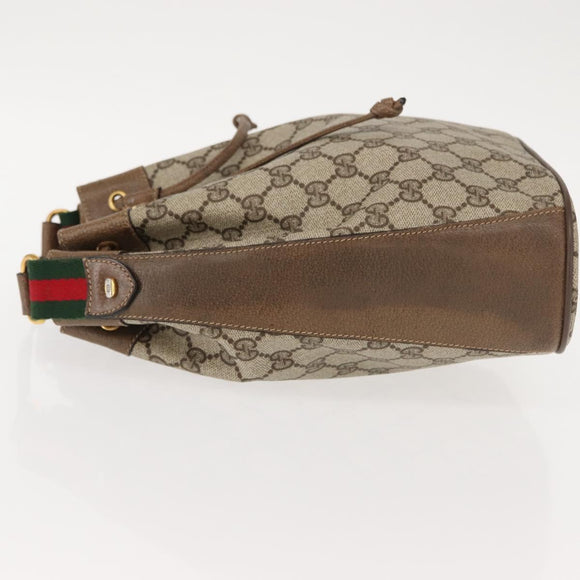 GUCCI GG Supreme Web Sherry Line Shoulder Bag PVC Beige 41 02 034 Auth 150733