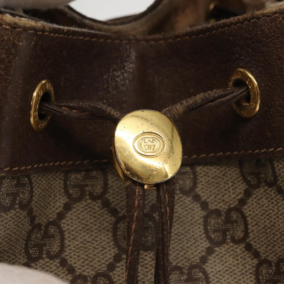 GUCCI GG Supreme Web Sherry Line Shoulder Bag PVC Beige 164 02 034 Auth 150734