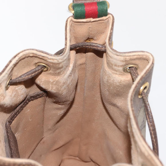 GUCCI GG Supreme Web Sherry Line Shoulder Bag PVC Beige 164 02 034 Auth 150734