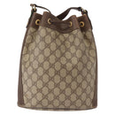 GUCCI GG Supreme Web Sherry Line Shoulder Bag PVC Beige 164 02 034 Auth 150734-3