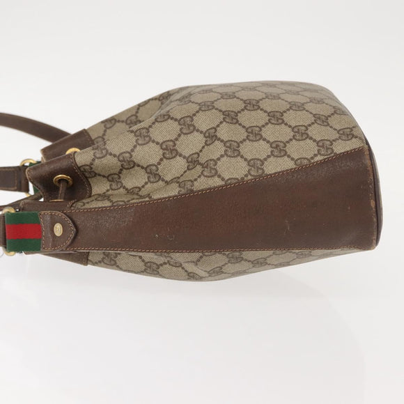 GUCCI GG Supreme Web Sherry Line Shoulder Bag PVC Beige 164 02 034 Auth 150734