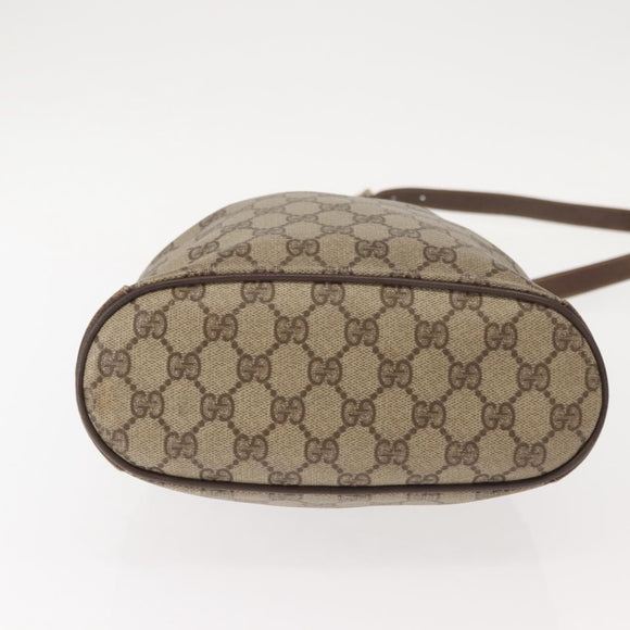 GUCCI GG Supreme Web Sherry Line Shoulder Bag PVC Beige 164 02 034 Auth 150734