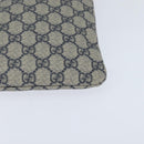 GUCCI GG Supreme Sherry Line Shoulder Bag PVC Navy Silver 246413 Auth 150735-14