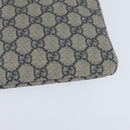 GUCCI GG Supreme Sherry Line Shoulder Bag PVC Navy Silver 246413 Auth 150735-16