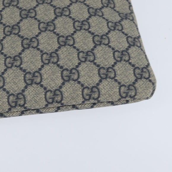 GUCCI GG Supreme Sherry Line Shoulder Bag PVC Navy Silver 246413 Auth 150735