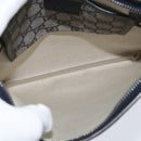 GUCCI GG Supreme Sherry Line Shoulder Bag PVC Navy Silver 246413 Auth 150735-10