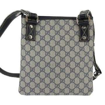 GUCCI GG Supreme Sherry Line Shoulder Bag PVC Navy Silver 246413 Auth 150735 - 0