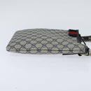 GUCCI GG Supreme Sherry Line Shoulder Bag PVC Navy Silver 246413 Auth 150735-4