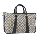 GUCCI GG Supreme Sherry Line Hand Bag PVC Navy Gold 39 02 041 Auth 150740-1