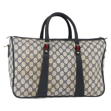 GUCCI GG Supreme Sherry Line Hand Bag PVC Navy Gold 39 02 041 Auth 150740