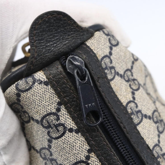 GUCCI GG Supreme Sherry Line Hand Bag PVC Navy Gold 39 02 041 Auth 150740