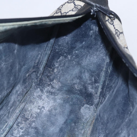 GUCCI GG Supreme Sherry Line Hand Bag PVC Navy Gold 39 02 041 Auth 150740