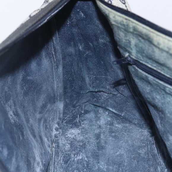 GUCCI GG Supreme Sherry Line Hand Bag PVC Navy Gold 39 02 041 Auth 150740