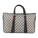 GUCCI GG Supreme Sherry Line Hand Bag PVC Navy Gold 39 02 041 Auth 150740-13