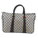 GUCCI GG Supreme Sherry Line Hand Bag PVC Navy Gold 39 02 041 Auth 150740-2