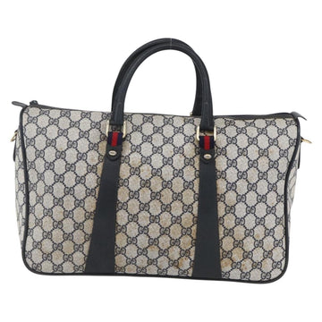 GUCCI GG Supreme Sherry Line Hand Bag PVC Navy Gold 39 02 041 Auth 150740 - 0