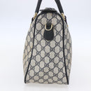 GUCCI GG Supreme Sherry Line Hand Bag PVC Navy Gold 39 02 041 Auth 150740-4