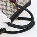GUCCI GG Supreme Sherry Line Hand Bag PVC Navy Gold 39 02 041 Auth 150740-7