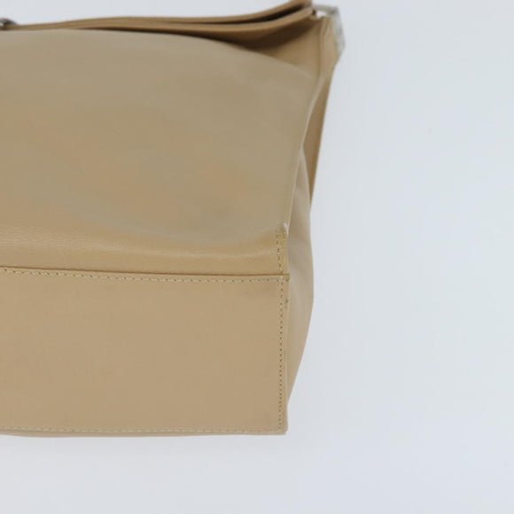 GUCCI Jackie Shoulder Bag Leather Beige Gold 001 3355 Auth 150741