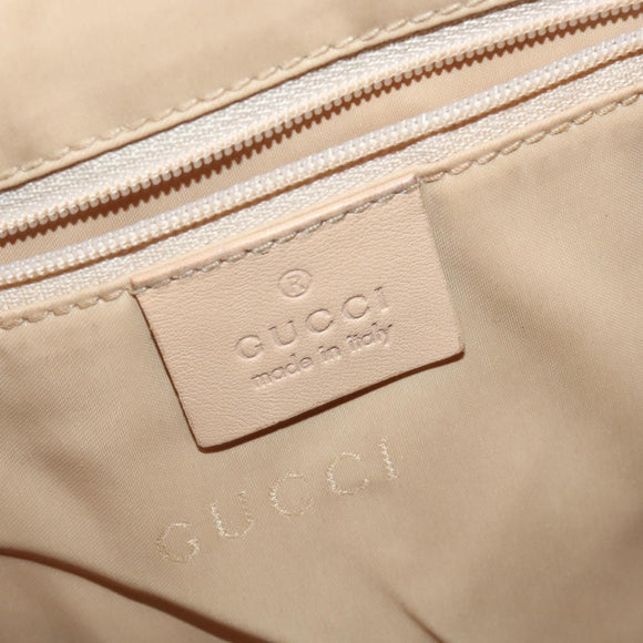 GUCCI Jackie Shoulder Bag Leather Beige Gold 001 3355 Auth 150741