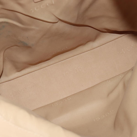 GUCCI Jackie Shoulder Bag Leather Beige Gold 001 3355 Auth 150741