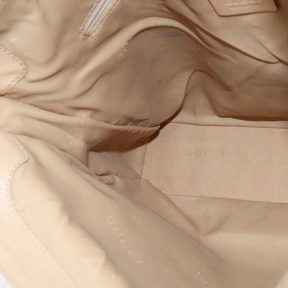 GUCCI Jackie Shoulder Bag Leather Beige Gold 001 3355 Auth 150741