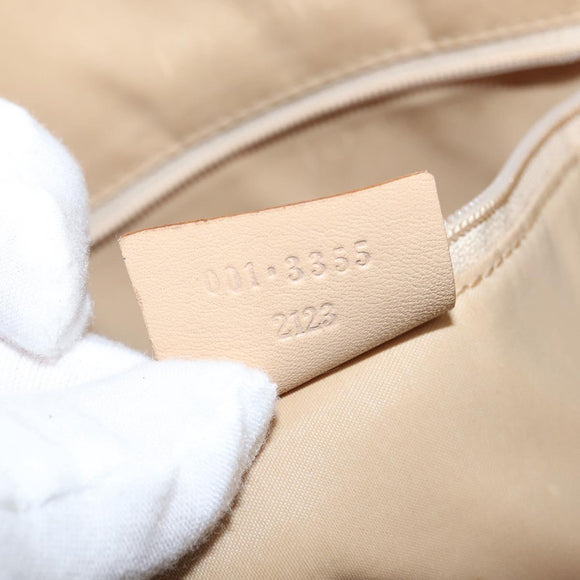 GUCCI Jackie Shoulder Bag Leather Beige Gold 001 3355 Auth 150741