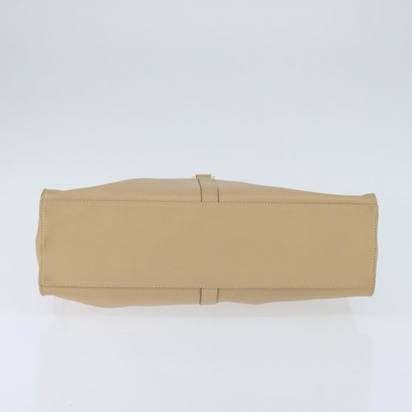 GUCCI Jackie Shoulder Bag Leather Beige Gold 001 3355 Auth 150741