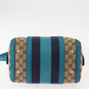 GUCCI GG Canvas Sherry Line Hand Bag 2way Blue Gold 269876 Auth 150743-5