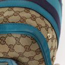 GUCCI GG Canvas Sherry Line Hand Bag 2way Blue Gold 269876 Auth 150743-10