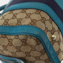 GUCCI GG Canvas Sherry Line Hand Bag 2way Blue Gold 269876 Auth 150743-16