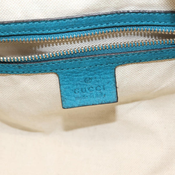 GUCCI GG Canvas Sherry Line Hand Bag 2way Blue Gold 269876 Auth 150743