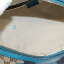 GUCCI GG Canvas Sherry Line Hand Bag 2way Blue Gold 269876 Auth 150743-11