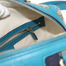 GUCCI GG Canvas Sherry Line Hand Bag 2way Blue Gold 269876 Auth 150743-23