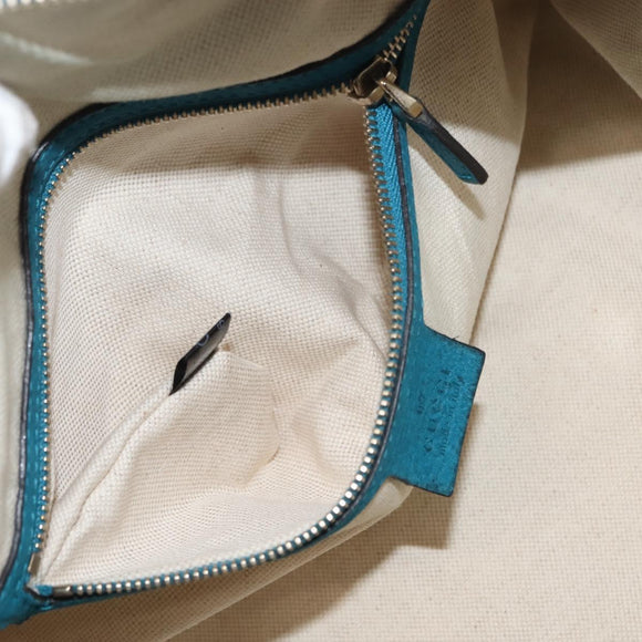 GUCCI GG Canvas Sherry Line Hand Bag 2way Blue Gold 269876 Auth 150743