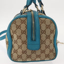 GUCCI GG Canvas Sherry Line Hand Bag 2way Blue Gold 269876 Auth 150743-4