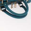 GUCCI GG Canvas Sherry Line Hand Bag 2way Blue Gold 269876 Auth 150743-7