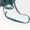 GUCCI GG Canvas Sherry Line Hand Bag 2way Blue Gold 269876 Auth 150743-8