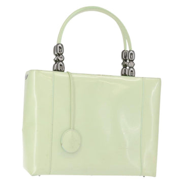 Christian Dior Maris Pearl Hand Bag Enamel Green Auth 150745