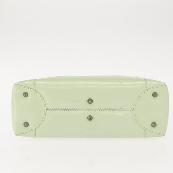 Christian Dior Maris Pearl Hand Bag Enamel Green Auth 150745