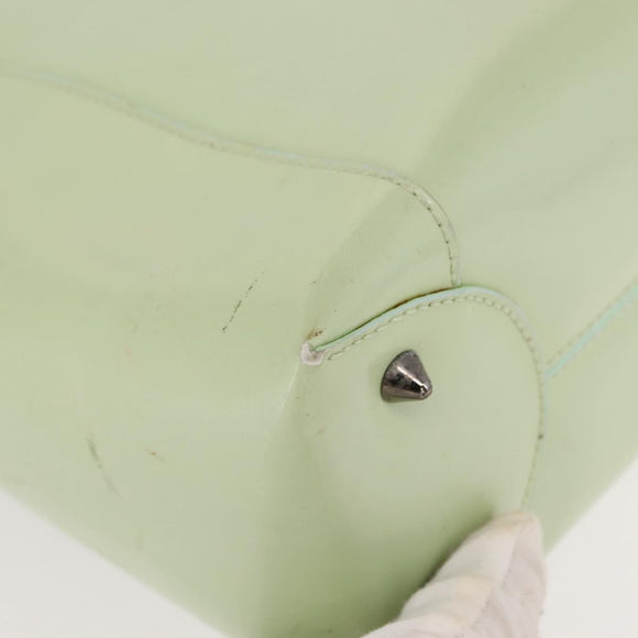 Christian Dior Maris Pearl Hand Bag Enamel Green Auth 150745