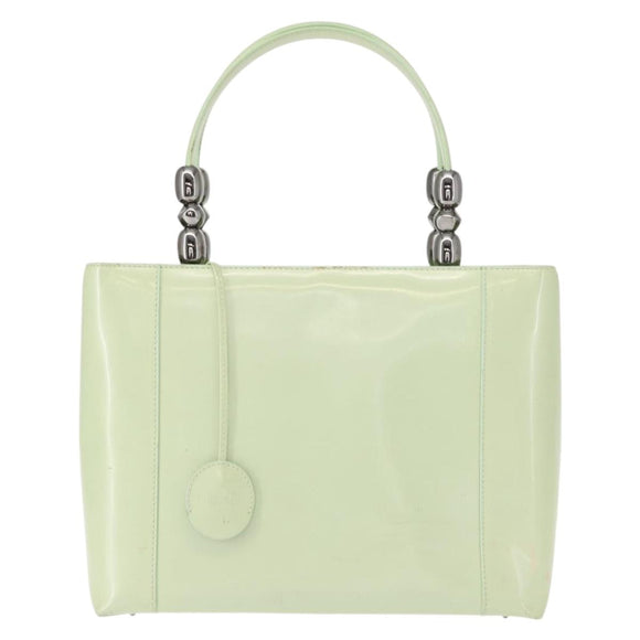 Christian Dior Maris Pearl Hand Bag Enamel Green Auth 150745